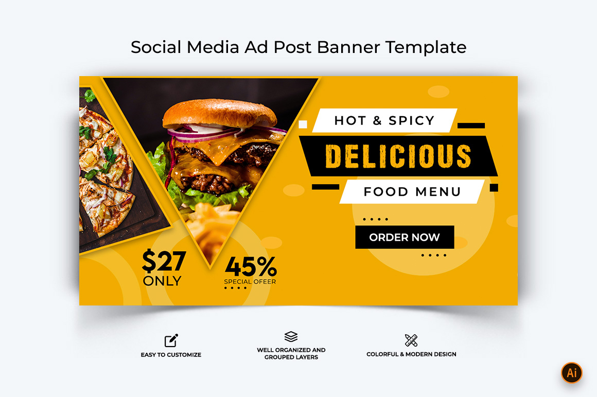 Food and Restaurant Facebook Ad Banner Design-38