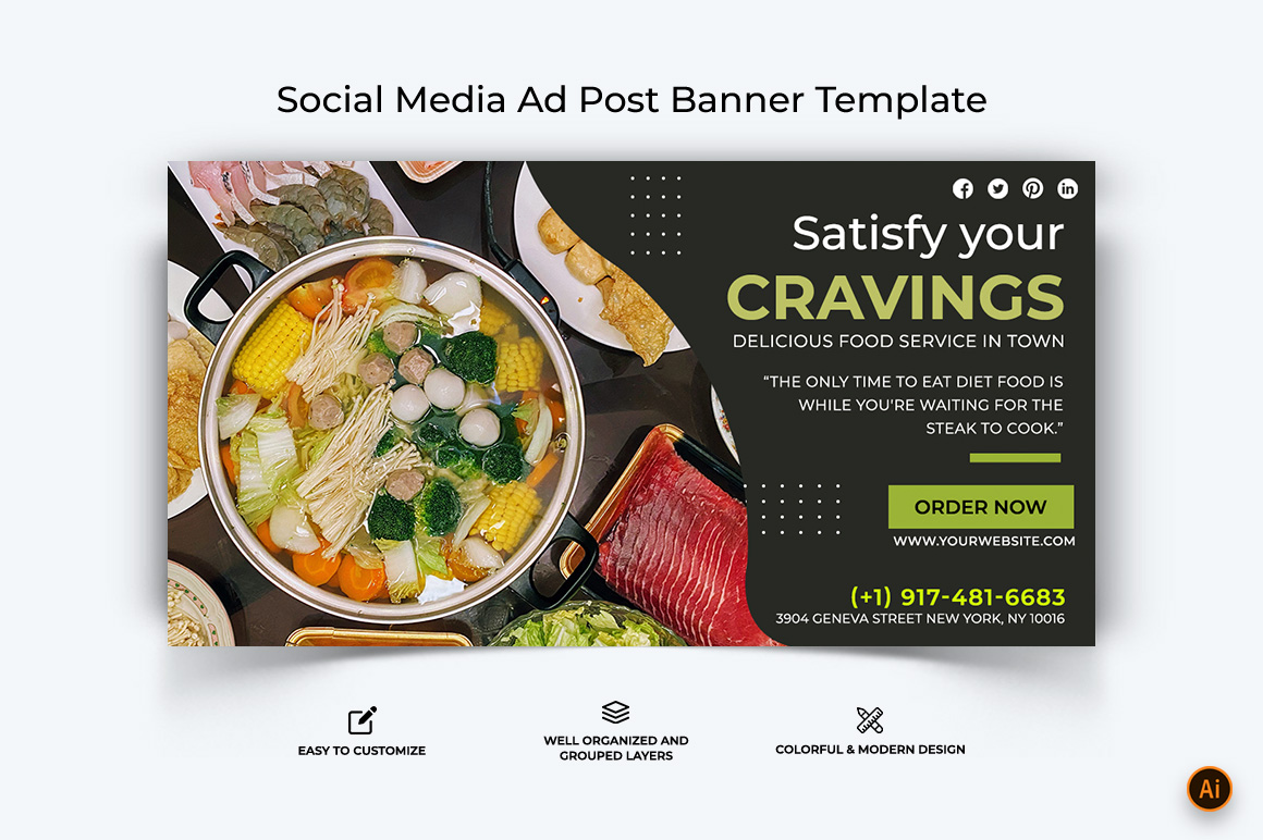 Food and Restaurant Facebook Ad Banner Design-39