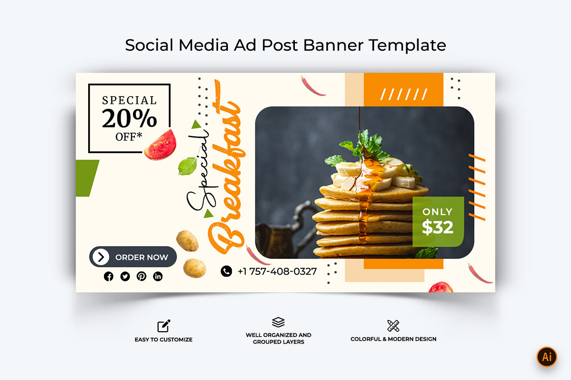 Food and Restaurant Facebook Ad Banner Design-40