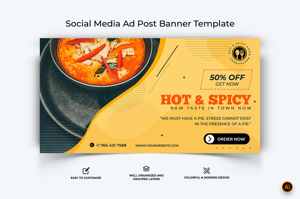 Food and Restaurant Facebook Ad Banner Design-41