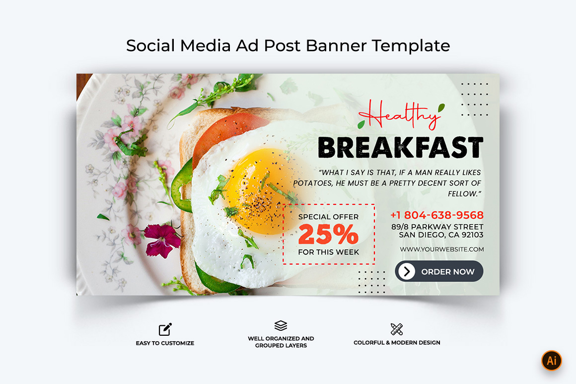 Food and Restaurant Facebook Ad Banner Design-42