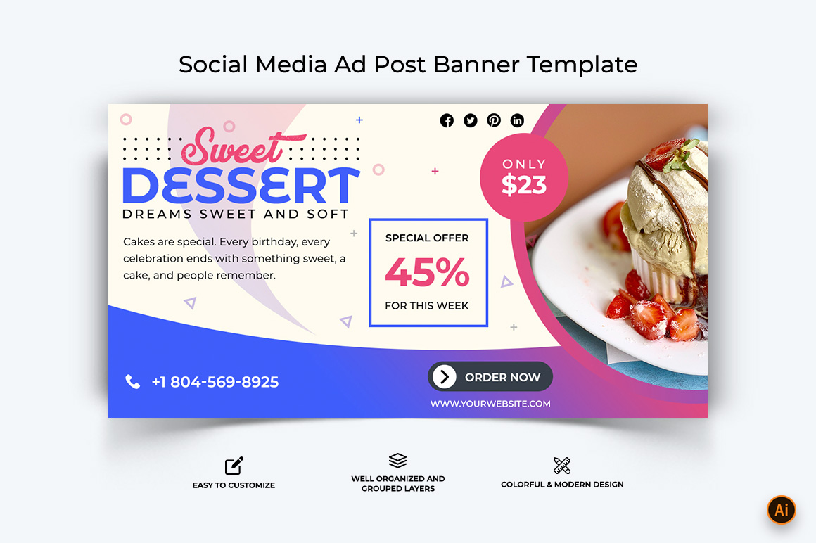 Food and Restaurant Facebook Ad Banner Design-45