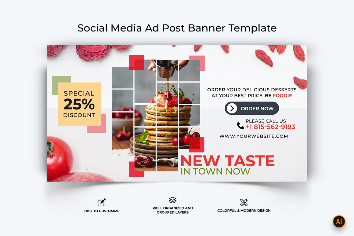 Food and Restaurant Facebook Ad Banner Design-47