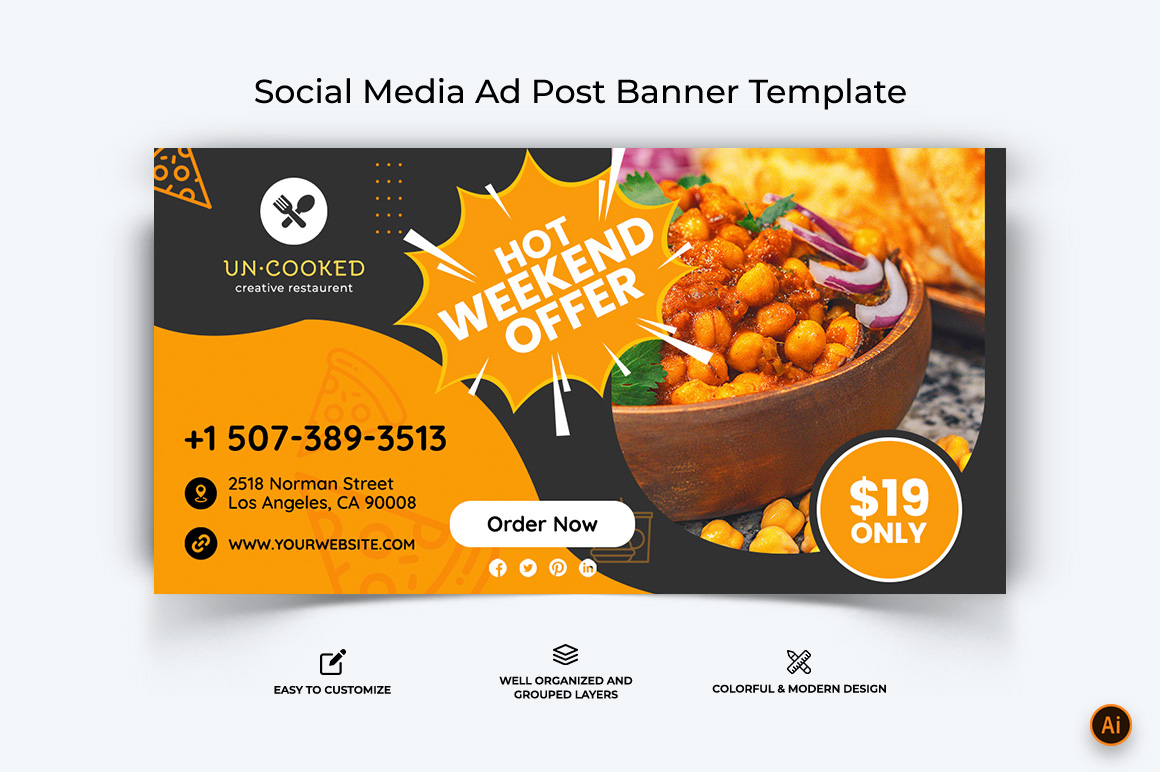 Food and Restaurant Facebook Ad Banner Design-49