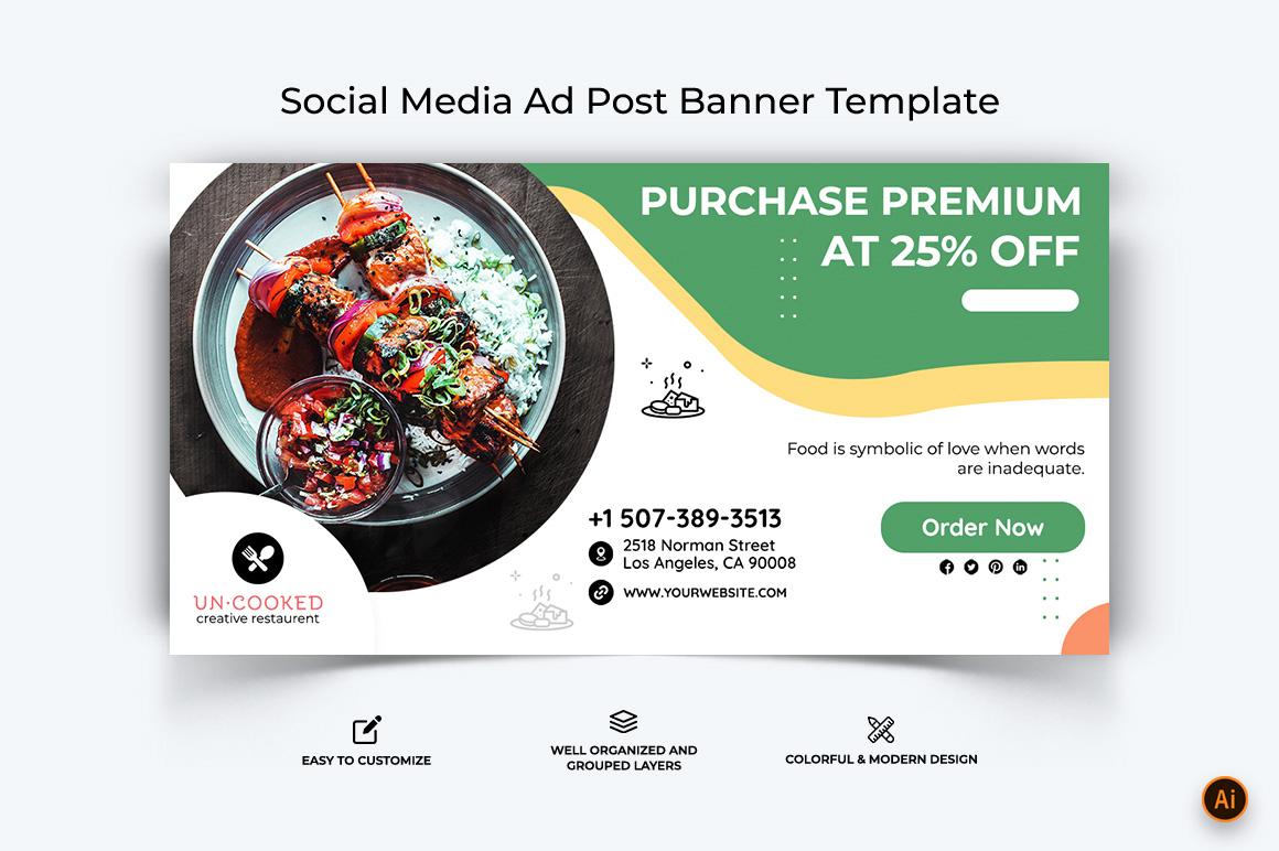 Food and Restaurant Facebook Ad Banner Design-51