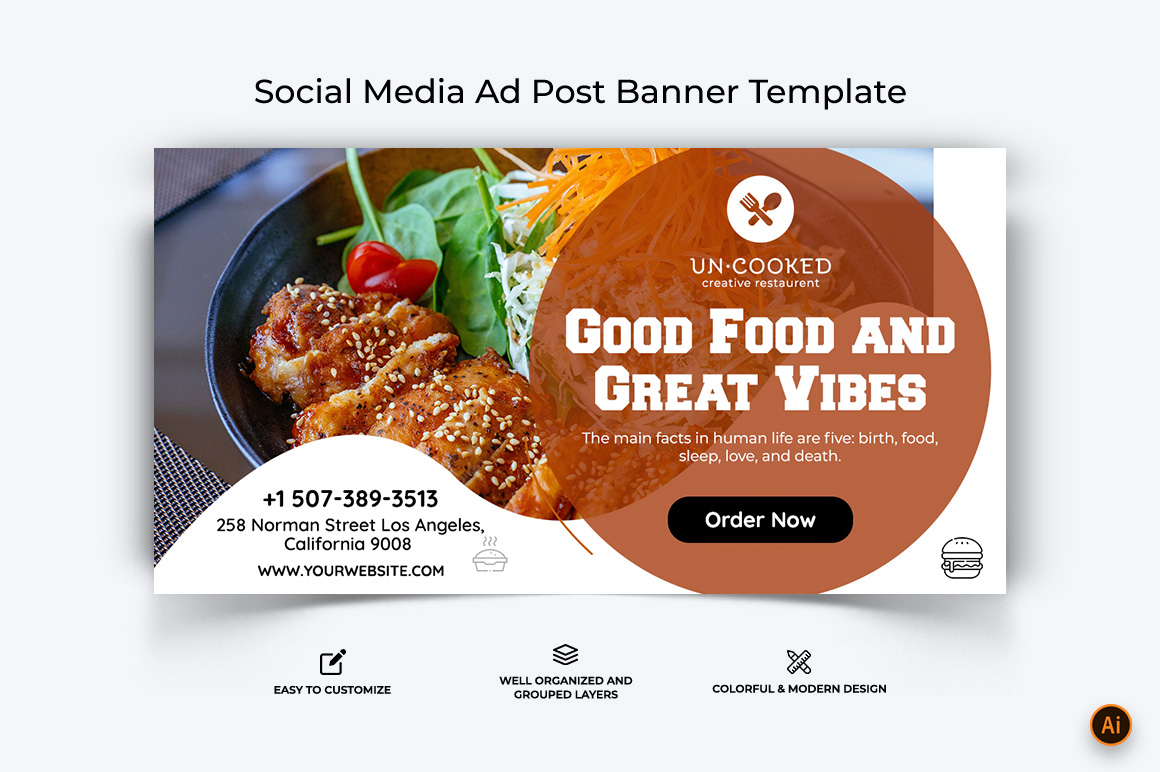 Food and Restaurant Facebook Ad Banner Design-52