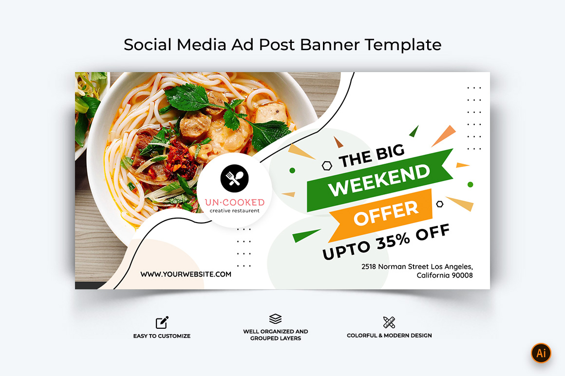 Food and Restaurant Facebook Ad Banner Design-53