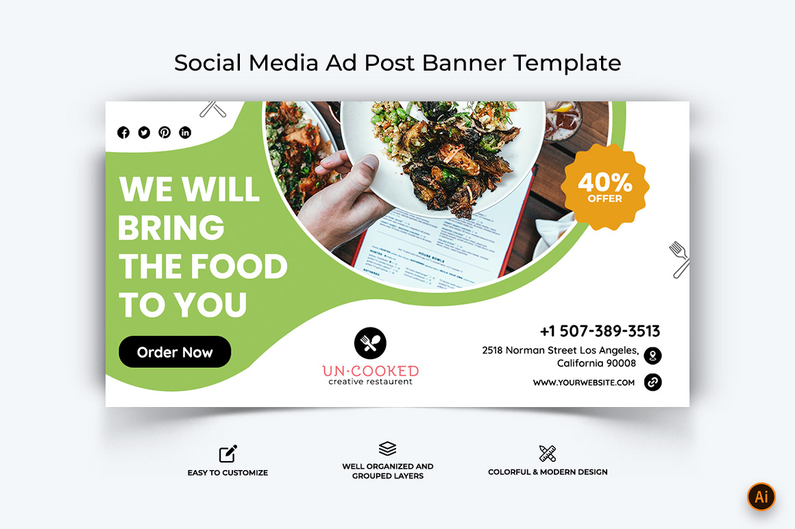 Food and Restaurant Facebook Ad Banner Design-54