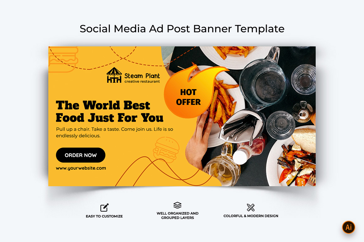 Food and Restaurant Facebook Ad Banner Design-57