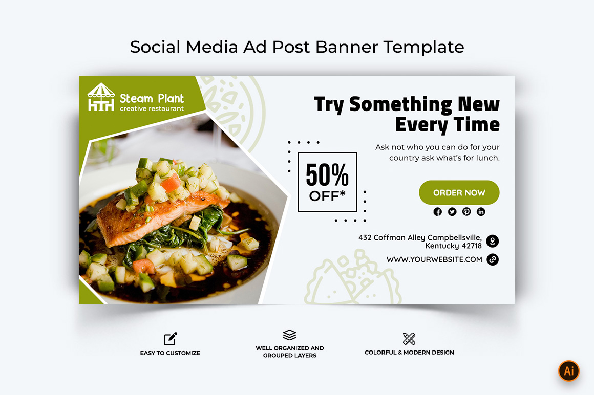 Food and Restaurant Facebook Ad Banner Design-58