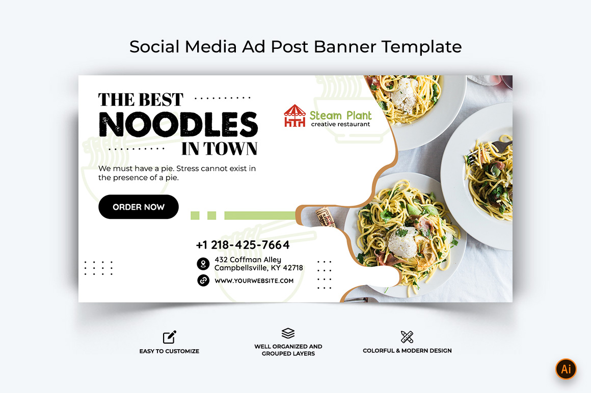 Food and Restaurant Facebook Ad Banner Design-61