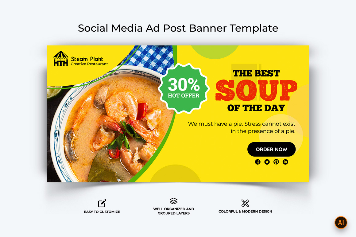 Food and Restaurant Facebook Ad Banner Design-62