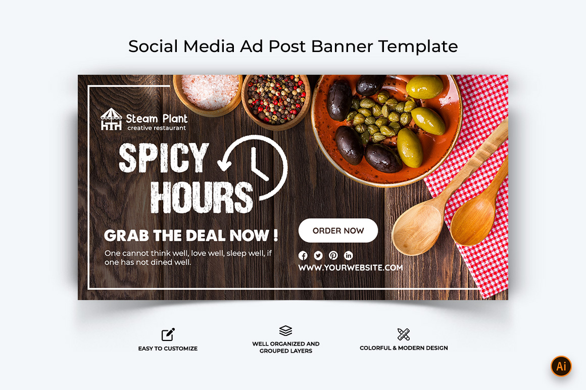 Food and Restaurant Facebook Ad Banner Design-63