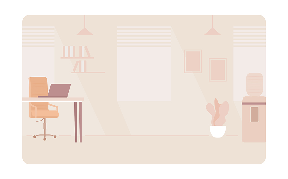 Cozy workplace 2D vector isolated illustration