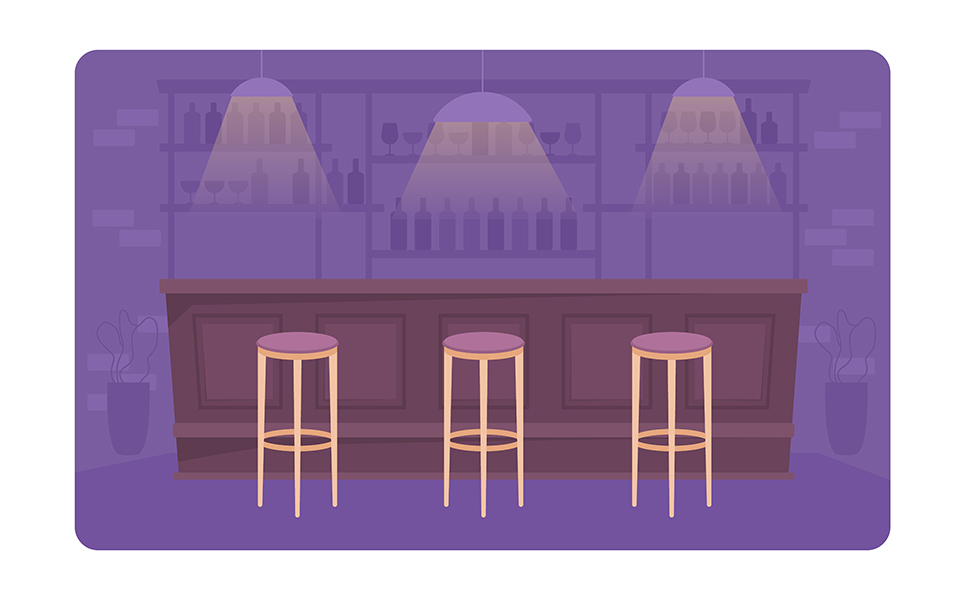 Bar arrangement 2D vector isolated illustration