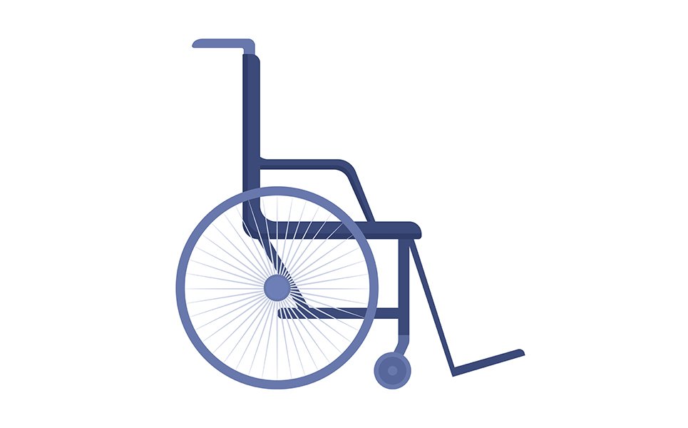 Wheelchair semi flat color vector object