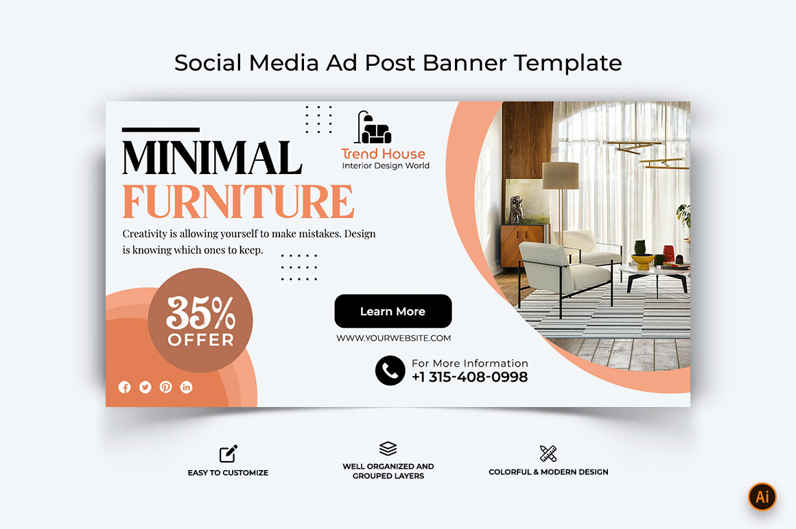 Interior Facebook Ad Banner Design-11