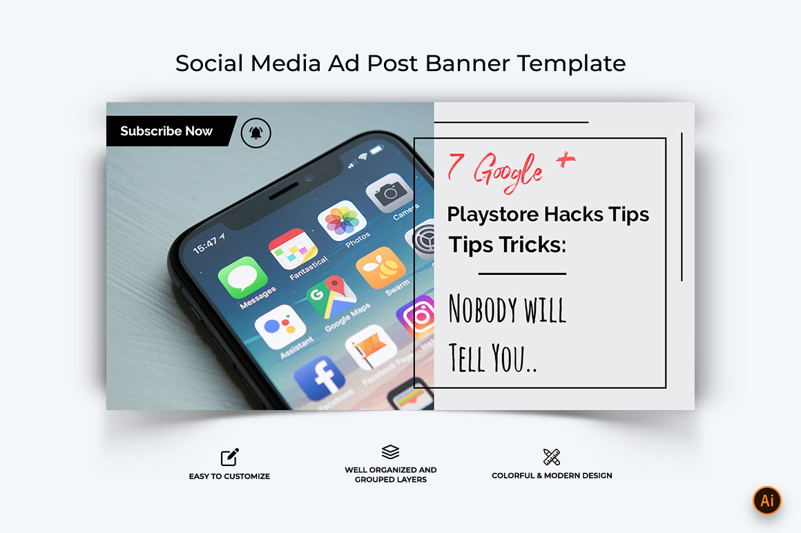 Mobile Tips and Tricks Facebook Ad Banner Design-16