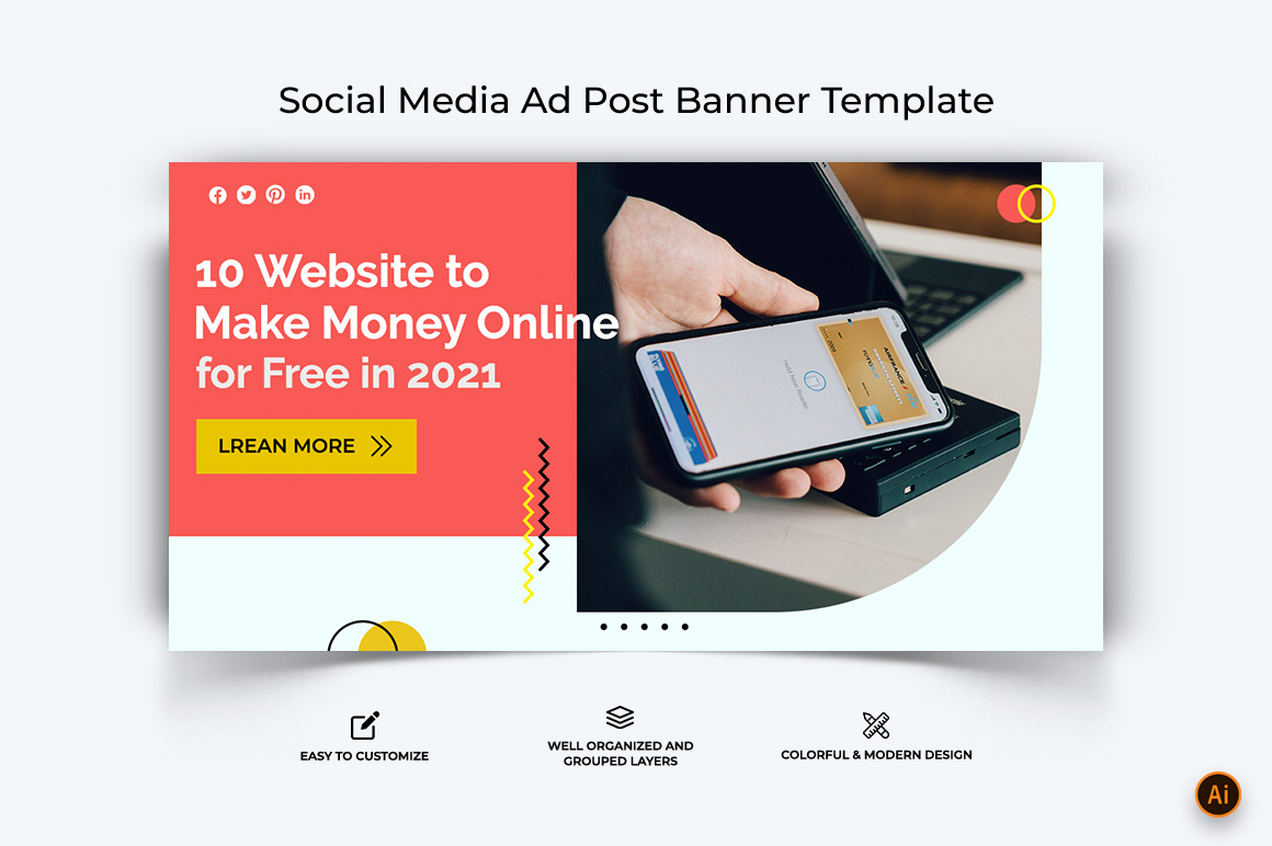 Online Earnings Facebook Ad Banner Design-07