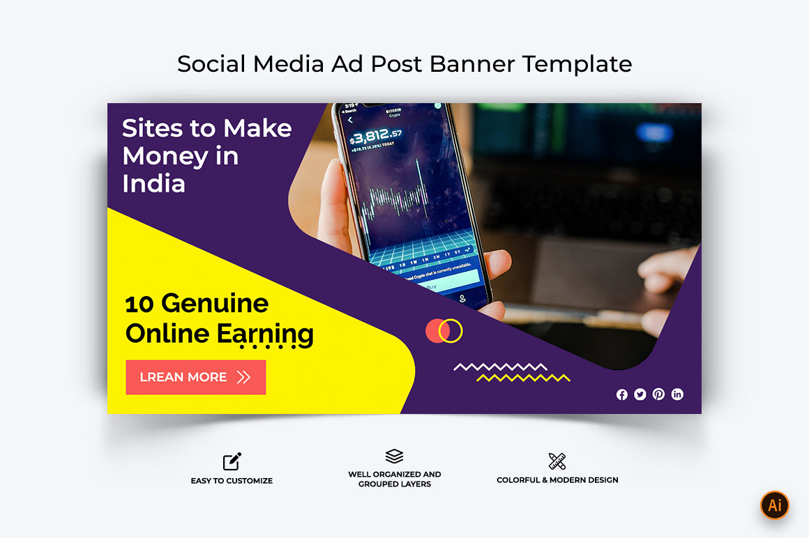 Online Earnings Facebook Ad Banner Design-09