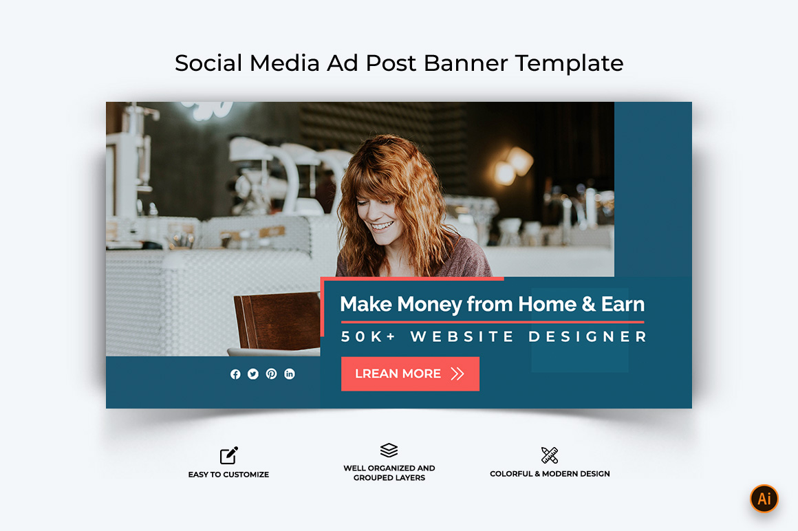 Online Earnings Facebook Ad Banner Design-10