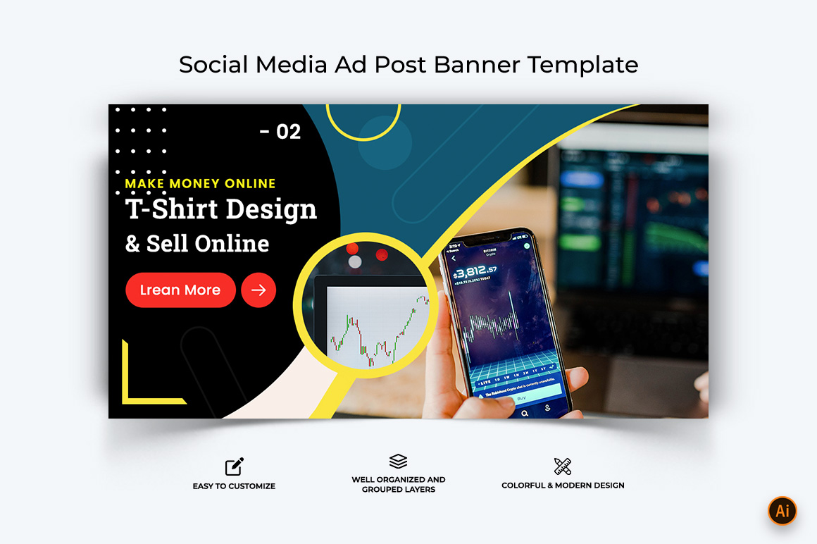 Online Earnings Facebook Ad Banner Design-12