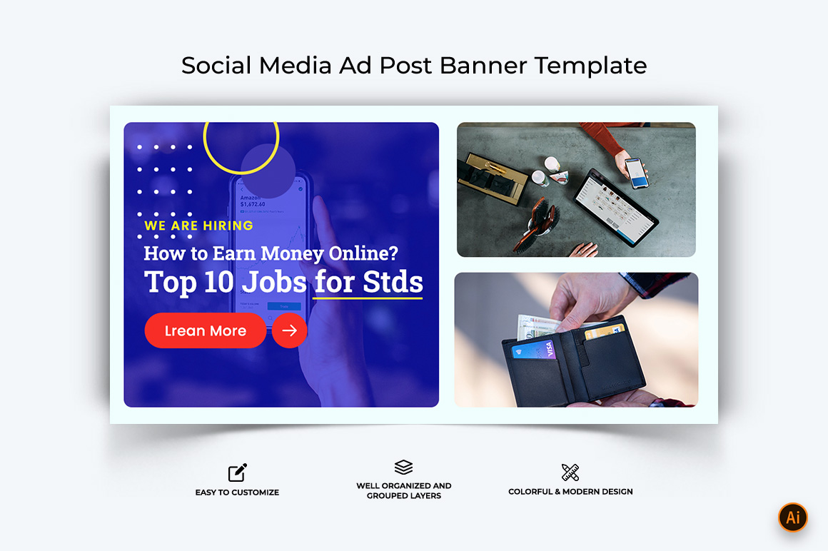 Online Earnings Facebook Ad Banner Design-13