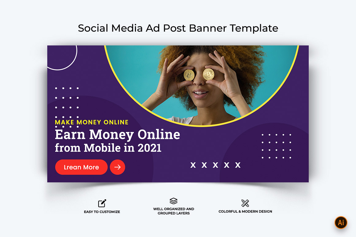 Online Earnings Facebook Ad Banner Design-15