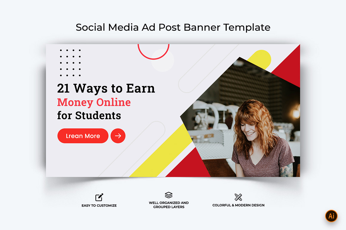 Online Earnings Facebook Ad Banner Design-16