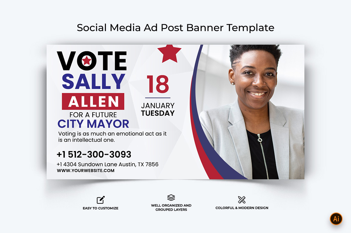 Political Campaign Facebook Ad Banner Design-12