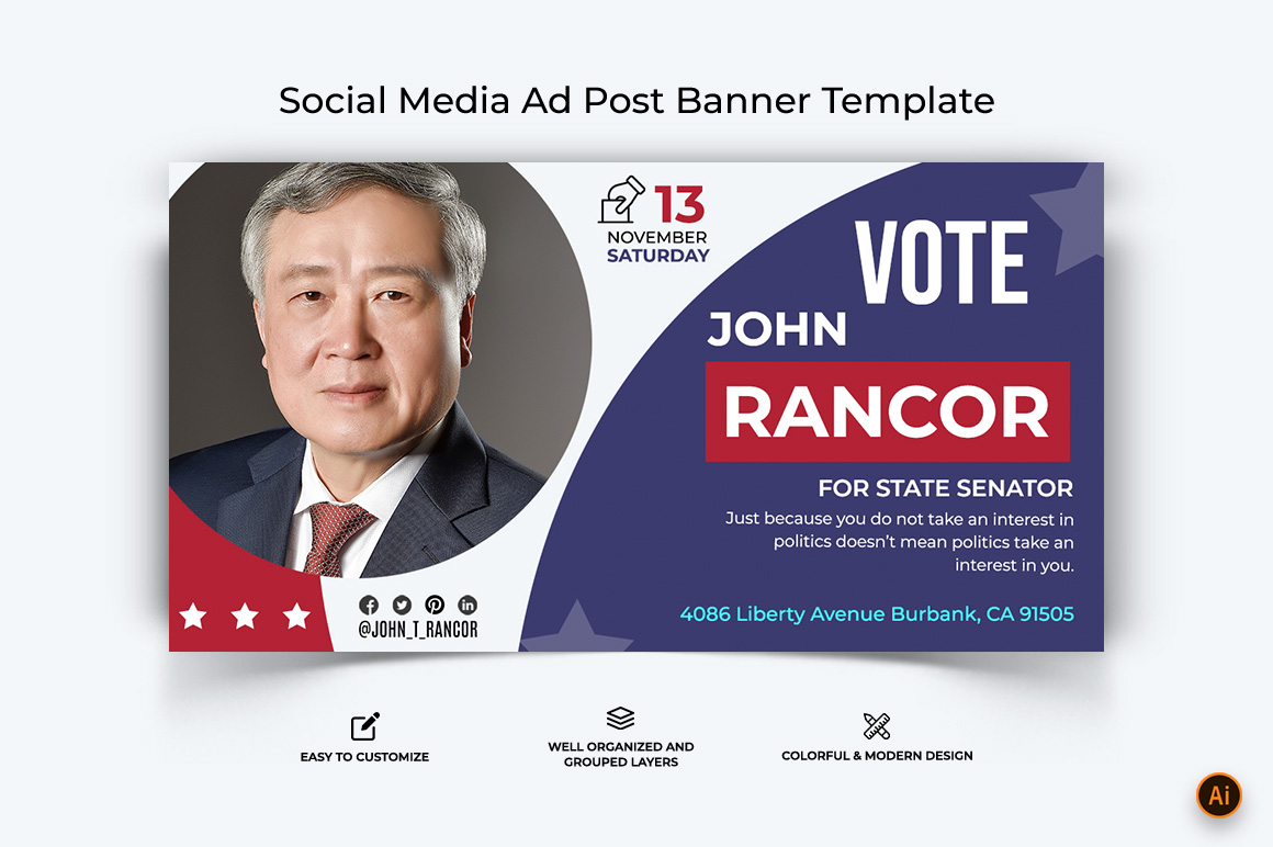 Political Campaign Facebook Ad Banner Design-16