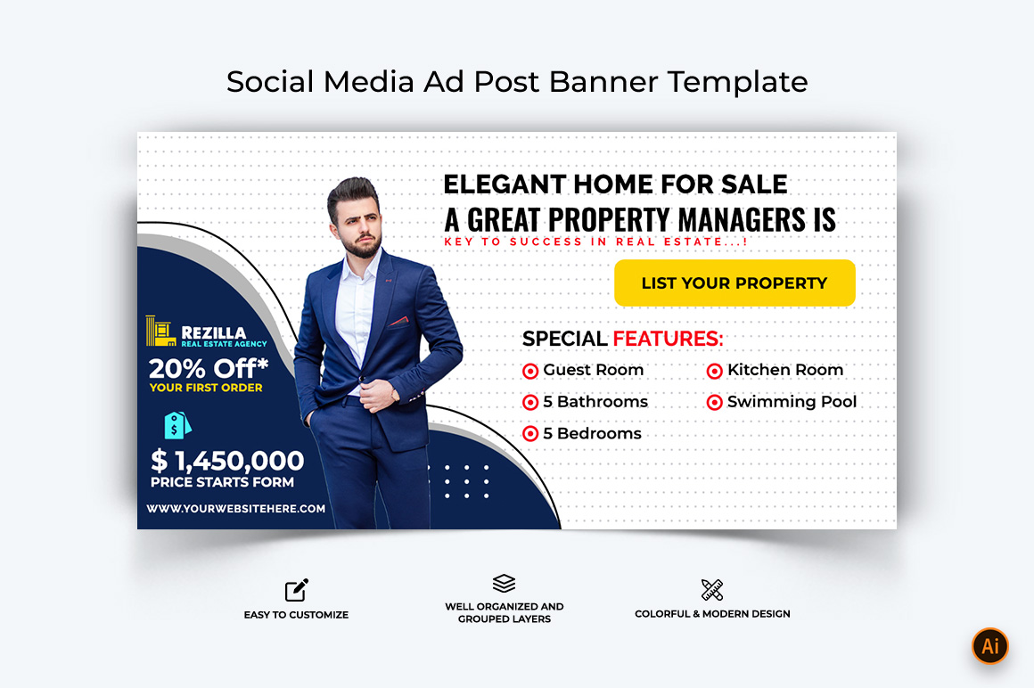 Real Estate Facebook Ad Banner Design-14