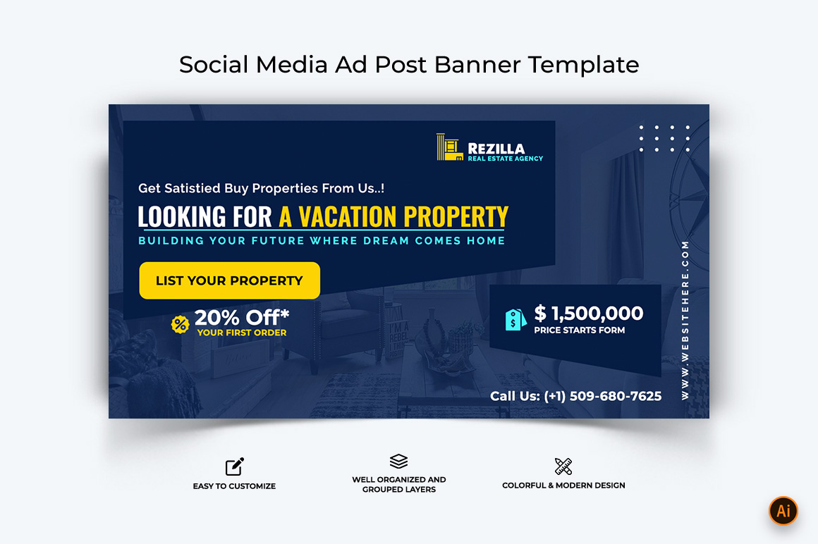 Real Estate Facebook Ad Banner Design-17