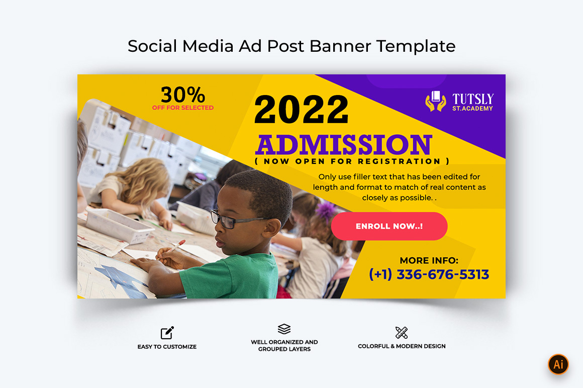 School Admissions Facebook Ad Banner Design-10