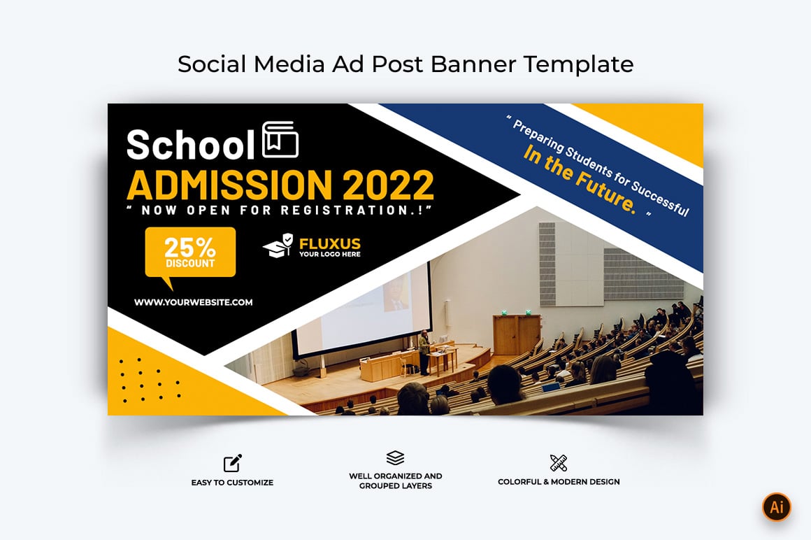 School Admissions Facebook Ad Banner Design-12