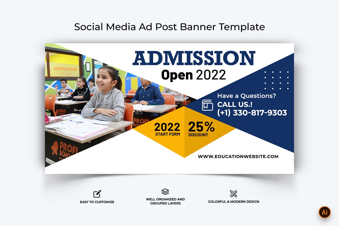 School Admissions Facebook Ad Banner Design-16