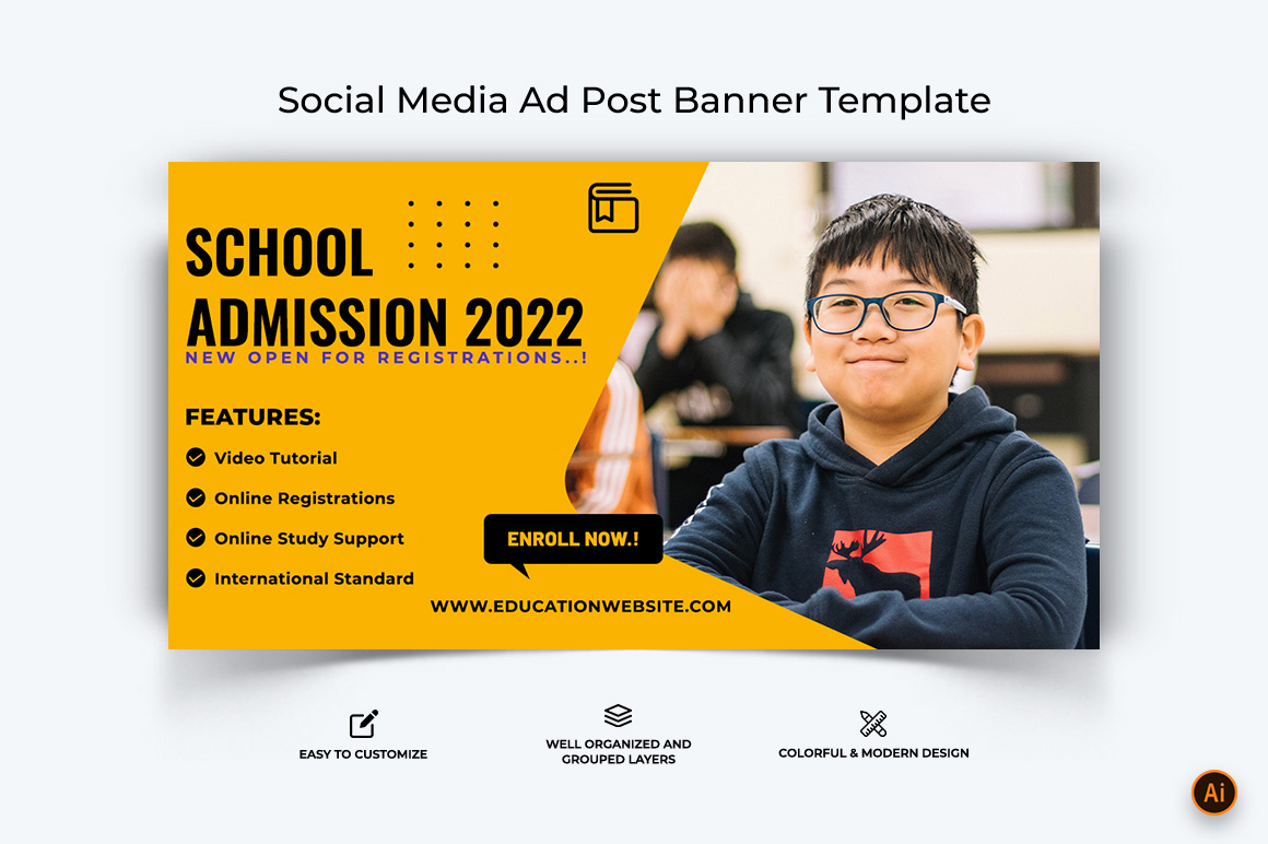 School Admissions Facebook Ad Banner Design-17