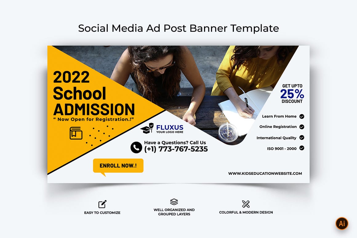 School Admissions Facebook Ad Banner Design-20