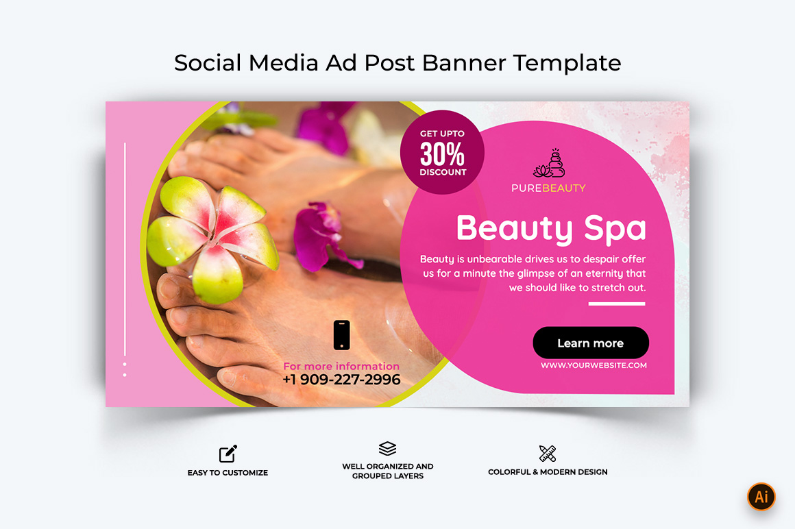 Spa Salon Facebook Ad Banner Design-12