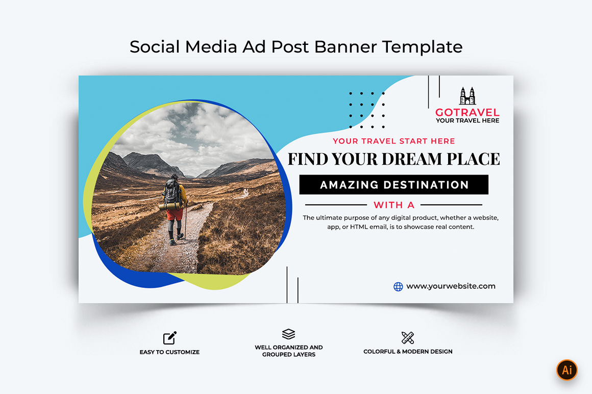 Travel Facebook Ad Banner Design-13