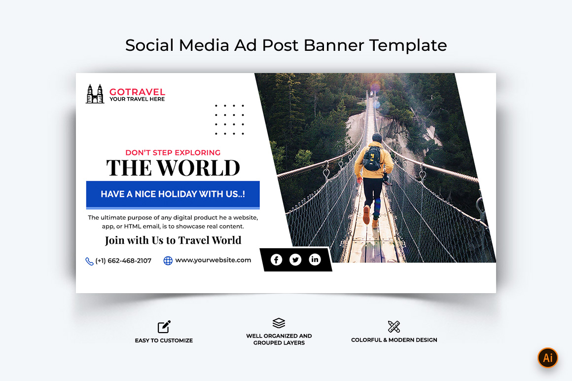 Travel Facebook Ad Banner Design-14