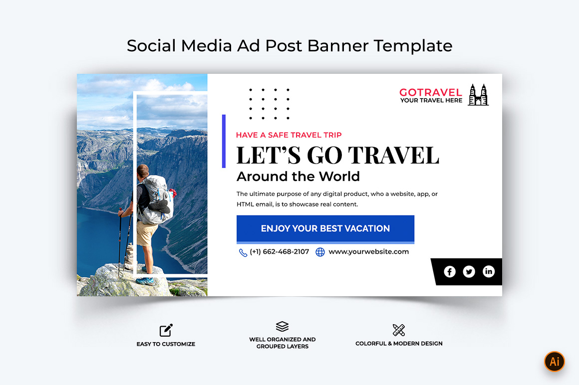 Travel Facebook Ad Banner Design-16