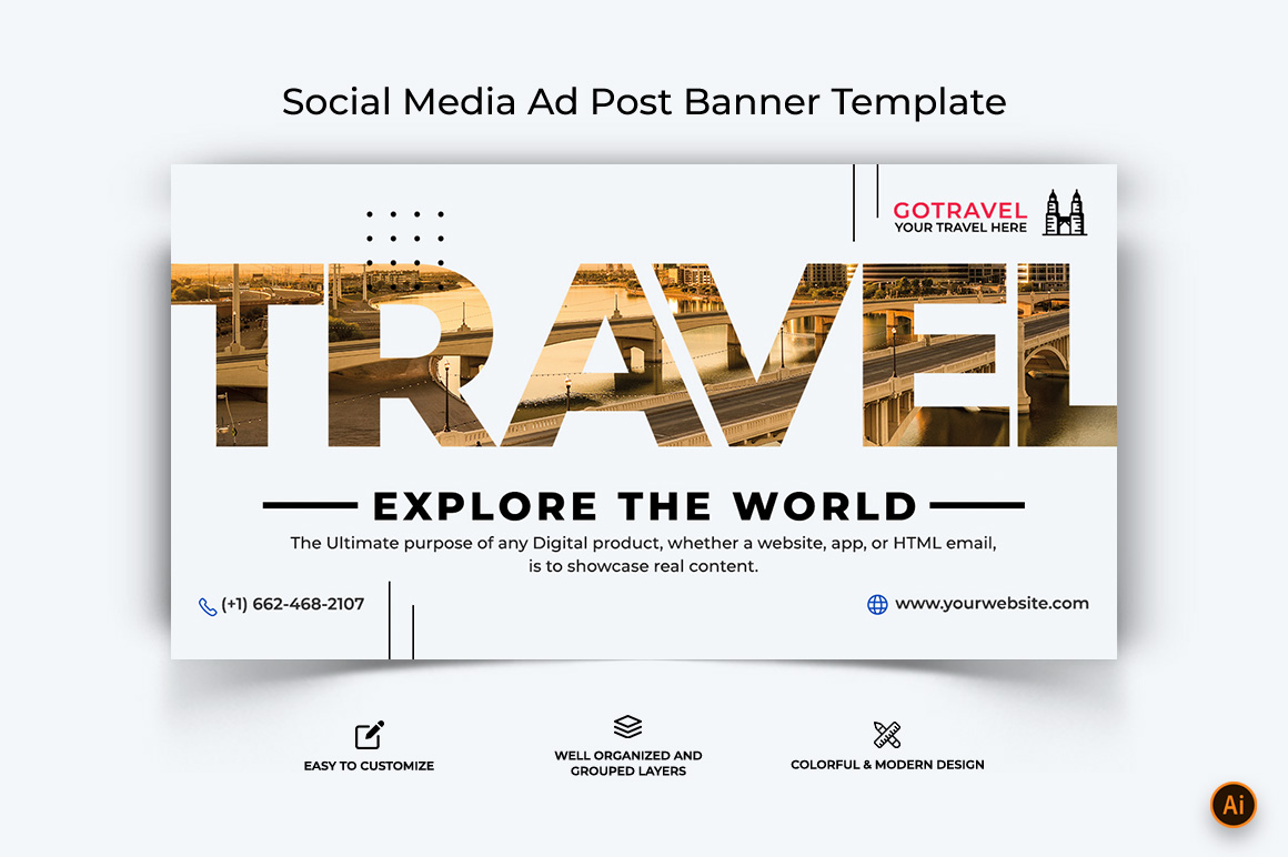 Travel Facebook Ad Banner Design-18