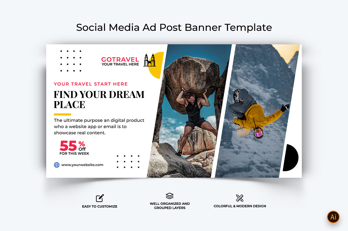 Travel Facebook Ad Banner Design-19