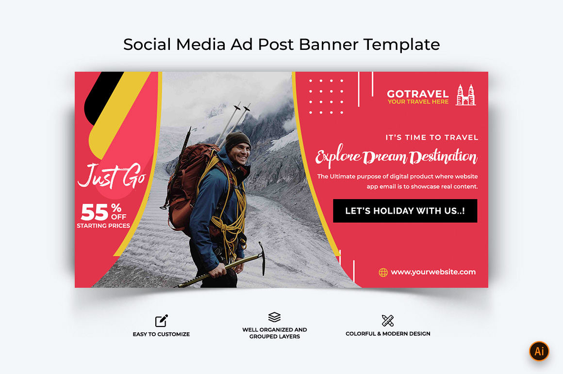 Travel Facebook Ad Banner Design-20