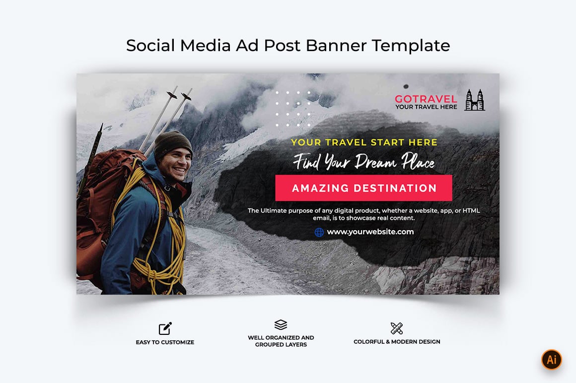 Travel Facebook Ad Banner Design-21