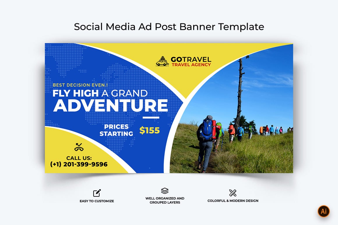 Travel Facebook Ad Banner Design-23