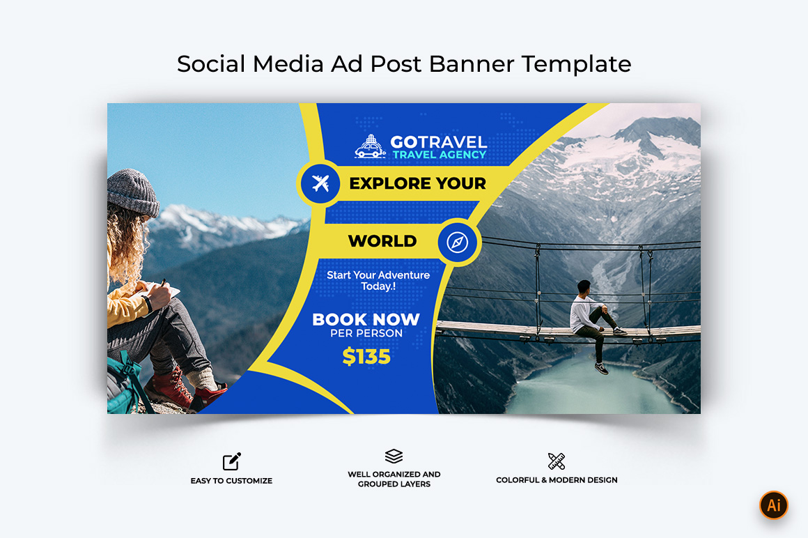 Travel Facebook Ad Banner Design-24