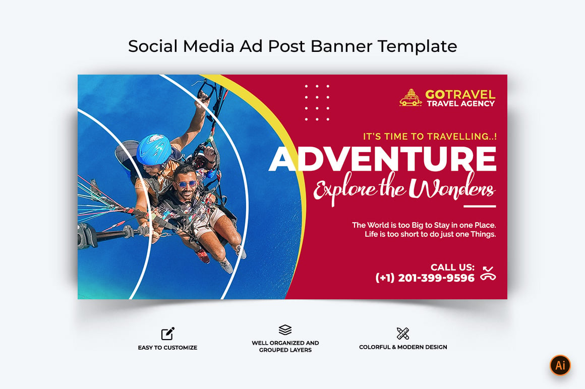 Travel Facebook Ad Banner Design-26