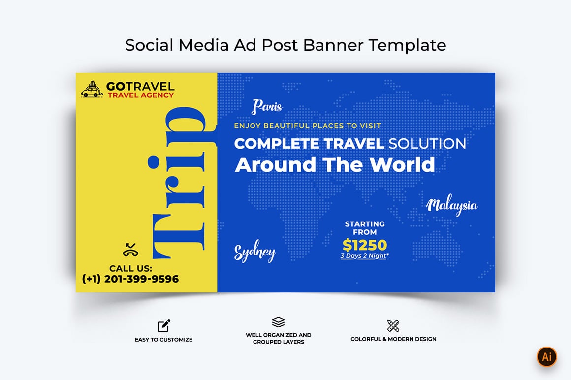 Travel Facebook Ad Banner Design-28